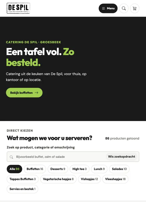 De Spil Catering Nijmegen tablet