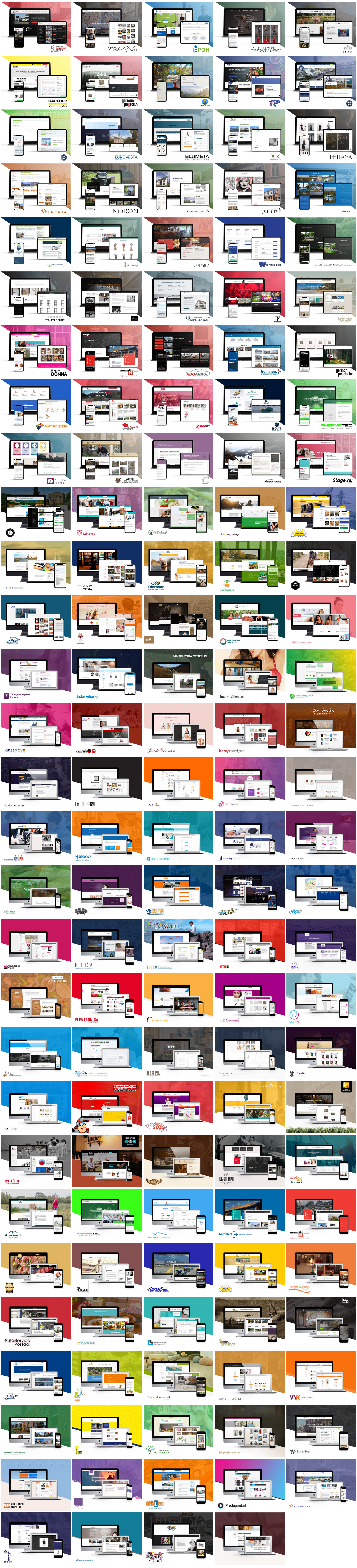 Overzicht van 250+ projecten door Wiwi sinds 2005