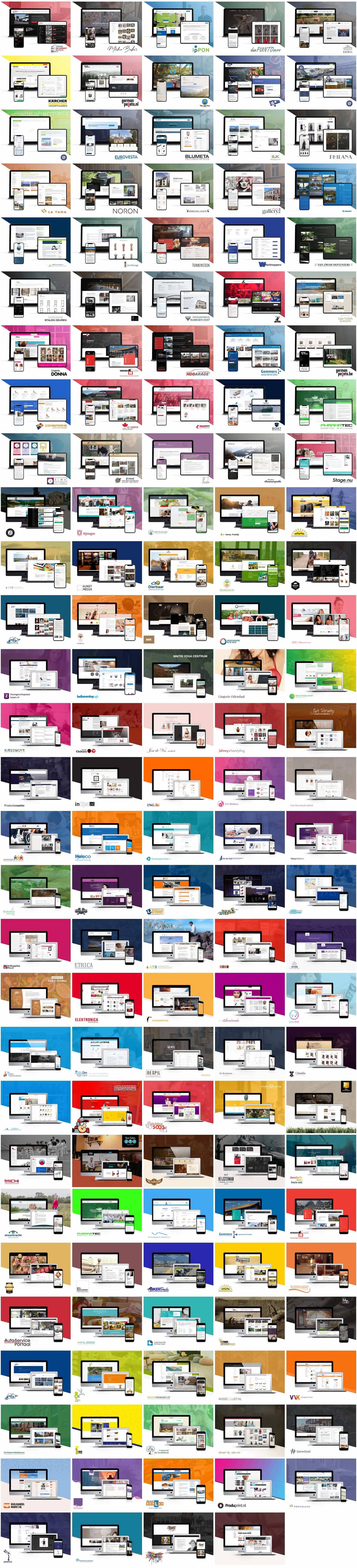 Overzicht van 250+ projecten door Wiwi sinds 2005